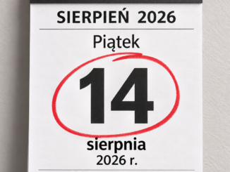 Informacja o dniu wolnym od pracy w sierpniu 2026 r.